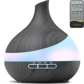 HJTHJT diffuser front view showing sleek black design and long runtime benefit