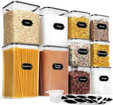 HKJ Chef front view of ten canisters showing organized pantry benefit