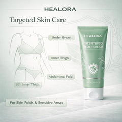 Hlonns Healora applied under-breast demonstration illustrating friction relief and comfort