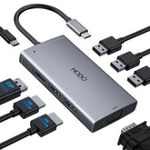 HODO docking station front view showing ports and compact design for tidy desks