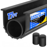 Holikme front view of 17ft garage door bottom seal showing packaged length and finish, protects garage