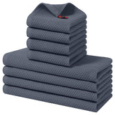 Homaxy front pack dark grey towels showing full set and packaging benefit