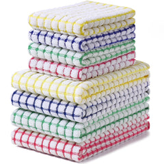Homaxy front packaging showing colorful plaid towels and set count benefit