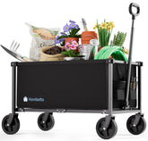 HOMBETTA front view of folded wagon showing compact shape and easy loading