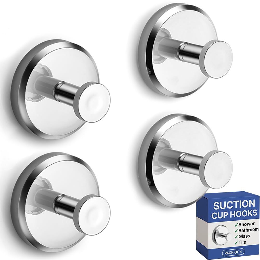 HOME SO chrome suction hooks front view showing sleek design and easy storage