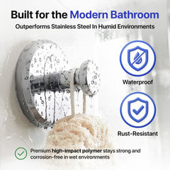 HOME SO hook mounted on glass shower door holding towel for practical use