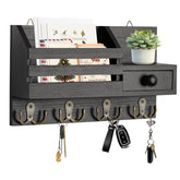 HOMEBROS front view organizer showing shelf, drawer and hooks for tidy entryway use