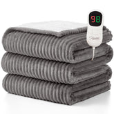 Homemate front view of electric throw showing size and cozy layers for versatile warmth