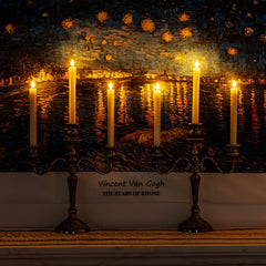 Homemory candles arranged on a mantel, provides cozy ambient fireplace styling