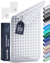 Homerella front view of bath mat showing full 35x16 size and shape for secure fit