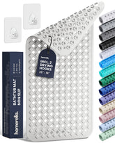 Homerella front view of bathtub mat showing full coverage and shape for safety