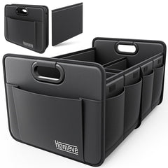 Homeve front view showing large organizer and benefits of capacity