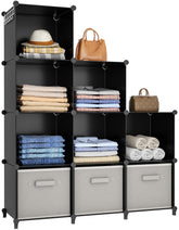 HOMIDEC front view 9-cube organizer showcasing neat versatile storage