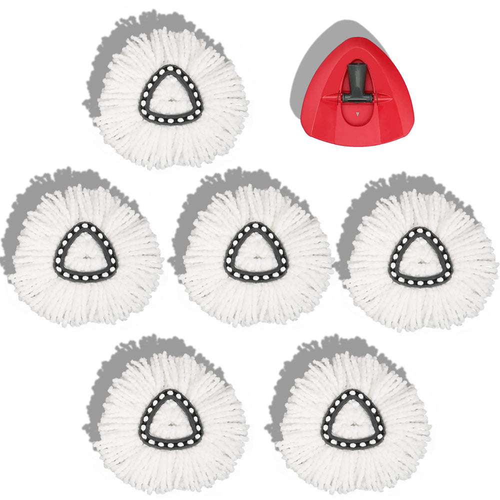 homsis front packaging showing 6 microfiber refills and mop base for quick replacement