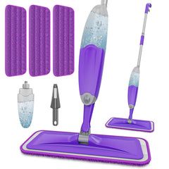 HOMTOYOU spray mop front view showing slim profile and handle for easy storage