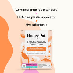 The Honey Pot Company cotton core detail highlighting absorbent organic cotton