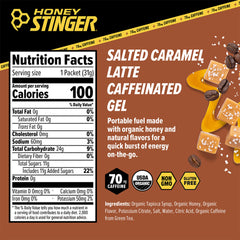 Honey Stinger salted caramel gel pouring showing texture and easy absorption