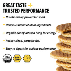 Honey Stinger single wrapped waffle ready to carry for quick fuel