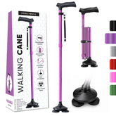 HONEYBULL front view purple cane showing full-length support and portability
