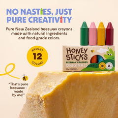 Honeysticks close-up of beeswax texture highlighting natural scent and purity