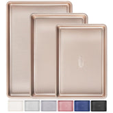 HONGBAKE front view of champagne gold baking set showing elegant finish and utility