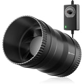 Hon&Guan front view of 4-inch inline fan showing compact housing and easy mounting benefit