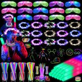 HONLYNE front packaging showing full 142-piece glow party kit and contents