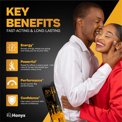 HONYX Power Honey sticks in hand to show scale and portable single‑serve benefit