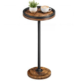 HOOBRO front view of small round side table showing compact footprint and style