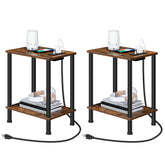 HOOBRO front view of side table showing compact silhouette and storage benefit