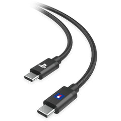 HORI braided cable close-up highlighting 3m tangle-resistant nylon and long-reach convenience
