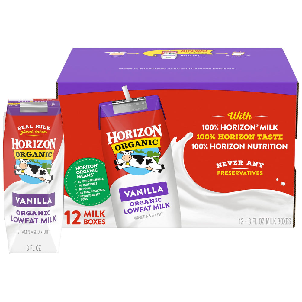 Horizon Organic front packaging 12ct showing convenience and organic assurance