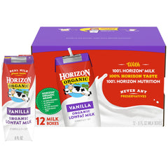 Horizon Organic front packaging 12ct showing convenience and organic assurance