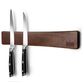 HOSHANHO front view acacia wood knife strip showcasing warm grain and sleek storage benefit