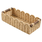HOSROOME basket front view on toilet tank showcasing neat toilet paper storage benefit