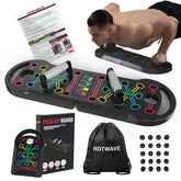 HOTWAVE front view of folded pushup board showing compact storage benefit