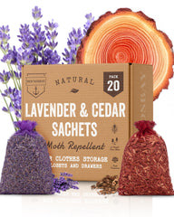 HOUNDSBAY front packaging showing cedar and lavender sachets and benefits