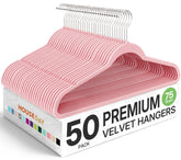 HOUSE DAY pink pack front view showing 50 hangers and stylish organization benefit