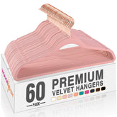 HOUSE DAY front packaging showing 60 pink velvet hangers and tidy storage benefit