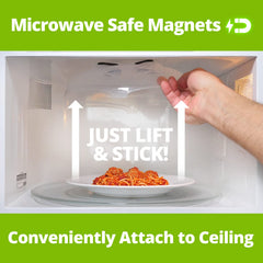 HOVER COVER magnetic attachment on microwave ceiling for tidy storage benefit