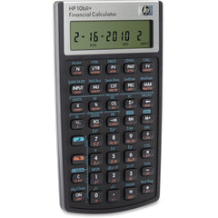 HP 10bII+ in use on desk with documents demonstrating quick financial calculations