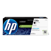HP 138A front packaging shows model and benefits for reliable printing