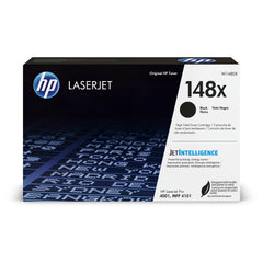 HP 148X front packaging showing product branding and yield information for reliability