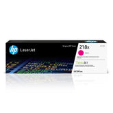 HP 218X front view showing cartridge shape and clear magenta labeling for reliable replacement