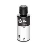 HP 32XL black front packaging showing bottle and brand, highlights reliability