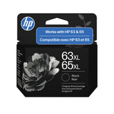 HP 63XL/65XL front packaging showing brand and compatibility information for easy purchase