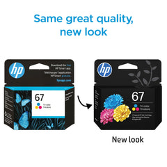 HP 67 cartridge nozzle close-up showing precision printhead for reliable color