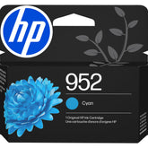HP 952 cyan front packaging showing cartridge and model L0S49AN for accurate purchase