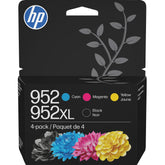 HP 952 pack front packaging showing product and compatibility benefits