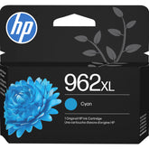 HP 962XL cyan front packaging showing clear model and benefit